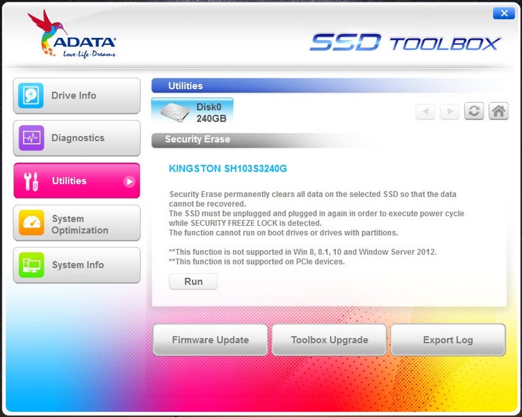 adata ssd toolbox not detecting ssd